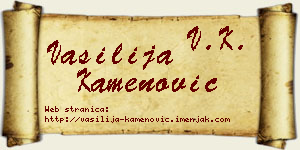 Vasilija Kamenović vizit kartica